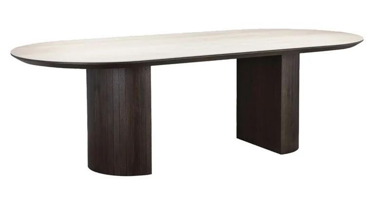 Ritz Beige Ceramic Top 10 Seater Pedestal Dining Table