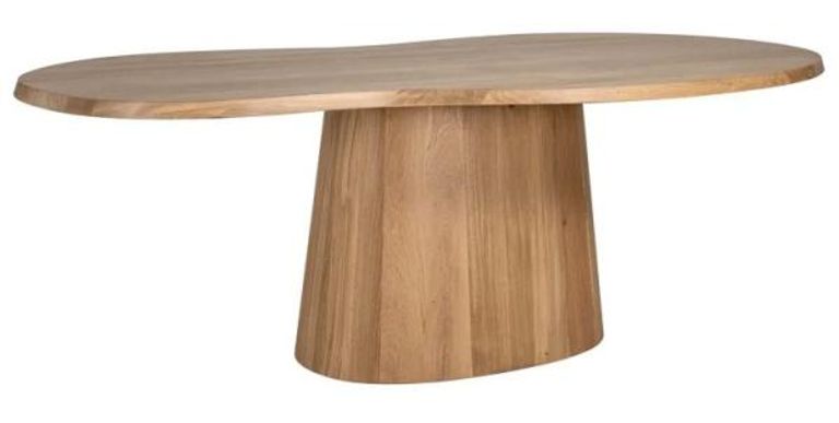 Riva Natural Oak Abstract Shape 8 Seater Pedestal Dining Table