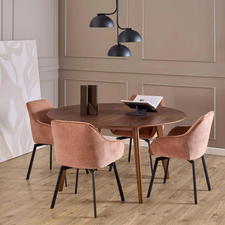 Roxby Round Dining Table - 6 Seater - 140cm - Walnut