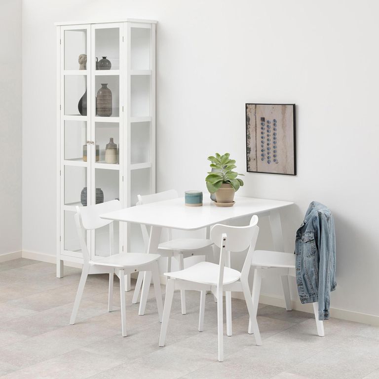 Roxby Drop Leaf Dining Table - 2-4 Seater - 80cm-120cm - White