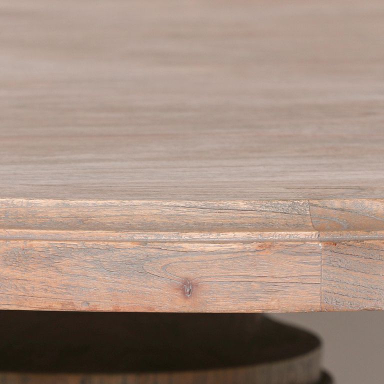 Rustic Mango Wood Pedestal Dining Table - Round - 8 Seater - 162cm