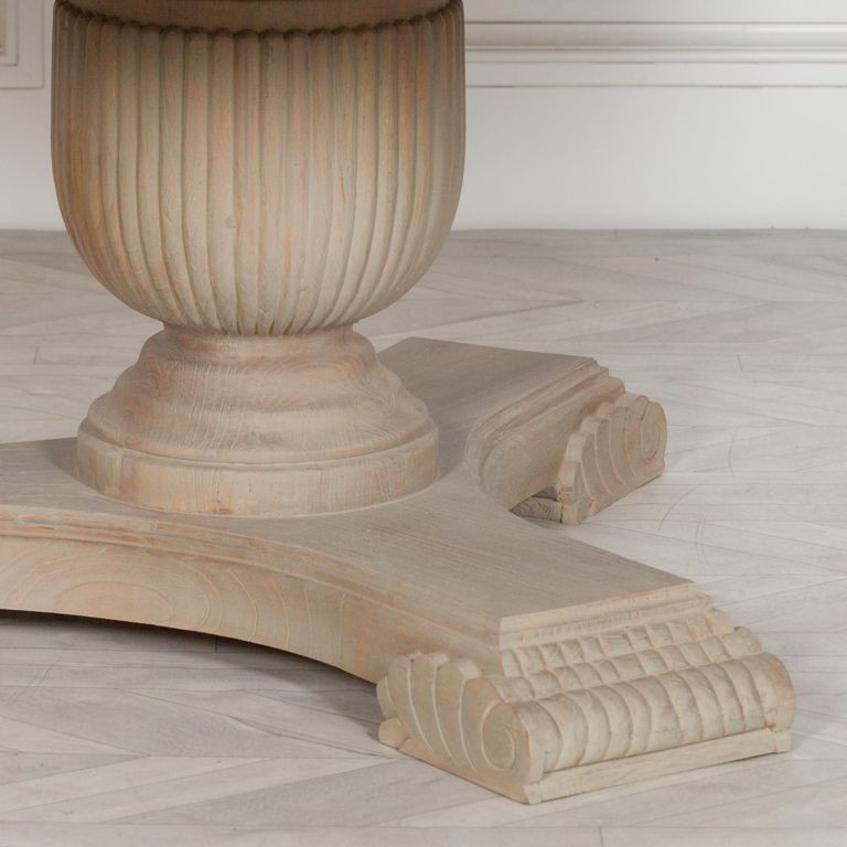 Rustic White Cedar Pedestal Dining Table - Round - 6 Seater - 150cm