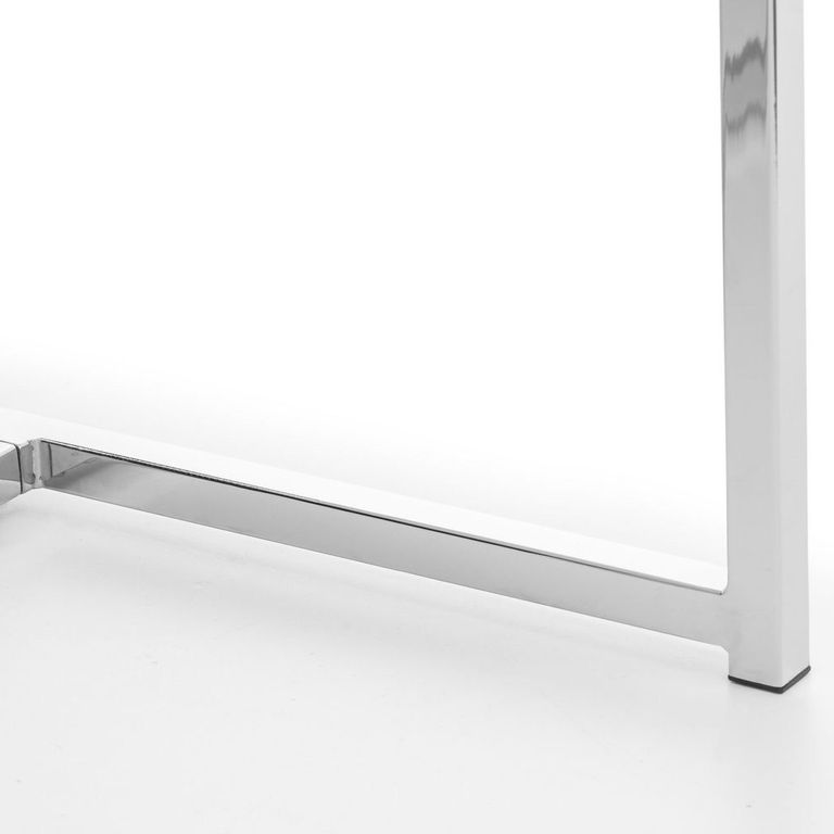 Scala Dining Table - 4 Seater - White Marble Effect and Chrome