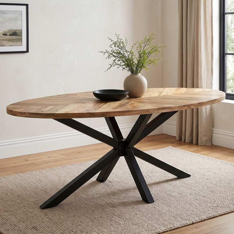 Sunburst Mango Wood Dining Table with Spider Legs - Sizes Available