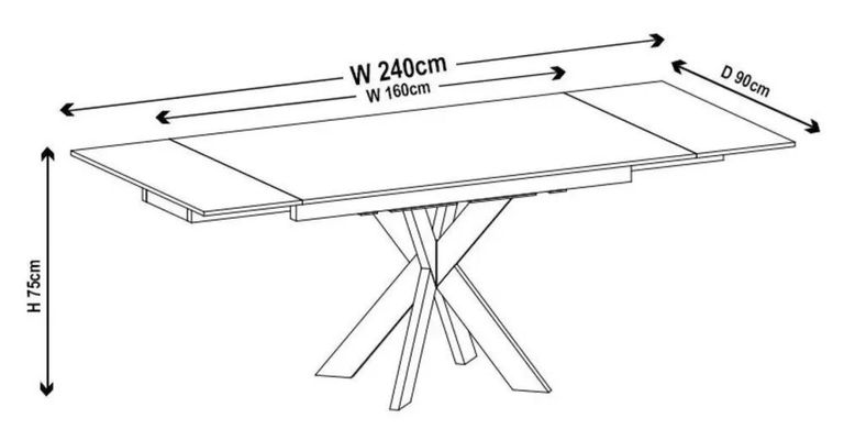 Clearance - Sutton 6-10 Seater White Ceramic Extending Dining Table with Black Star Base