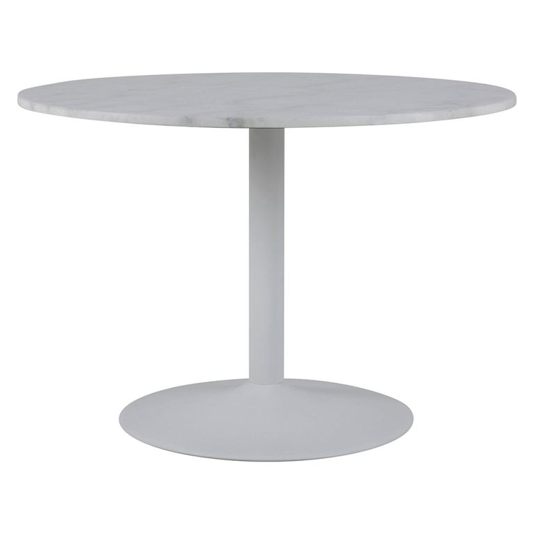 Tarifa Round Dining Table - 4 Seater - 110cm - White Marble