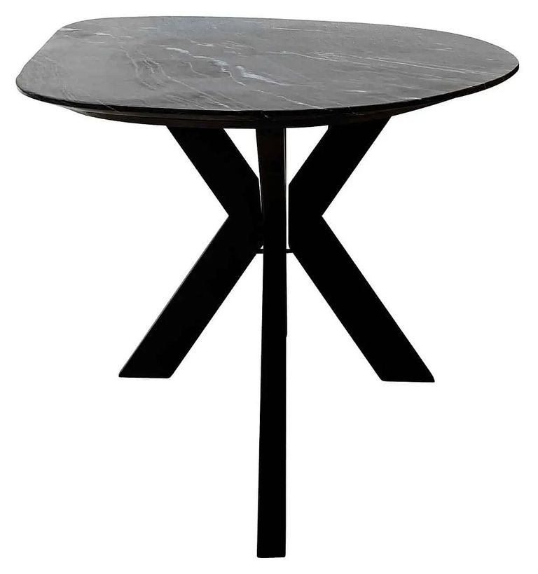 Trocadero Black Marble 8 Seater Dining Table with Spider Legs