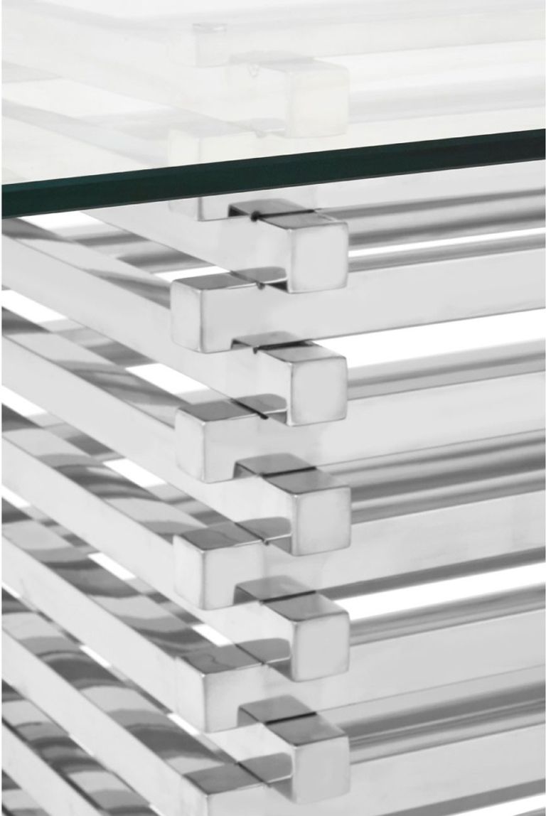 Vogue Dining Table - 8 Seater - Glass with Chrome Base