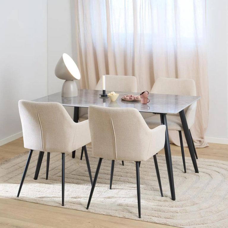 Wicklow Dining Table - 4 Seater - 140cm - Grey Ceramic