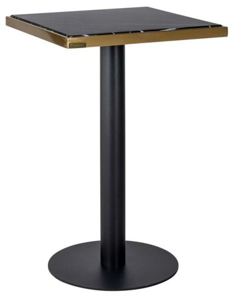 Zenza Black Marble Effect 2 Seater Square Pedestal Dining Table