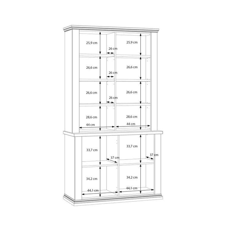 Pontypool Display Cabinet - 2 Door - White and Riva Oak