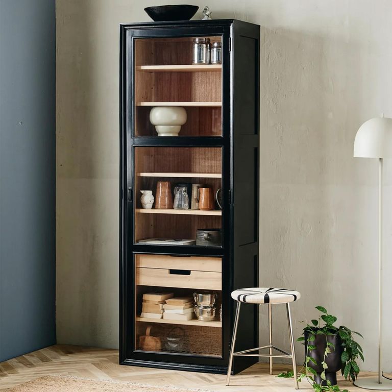 Viva Display Cabinet - 1 Door - 2 Drawer - Black