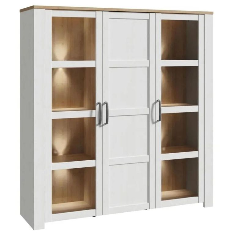 Clearance - Bohol Display Cabinet - 3 Door - Large - White - FSS17339