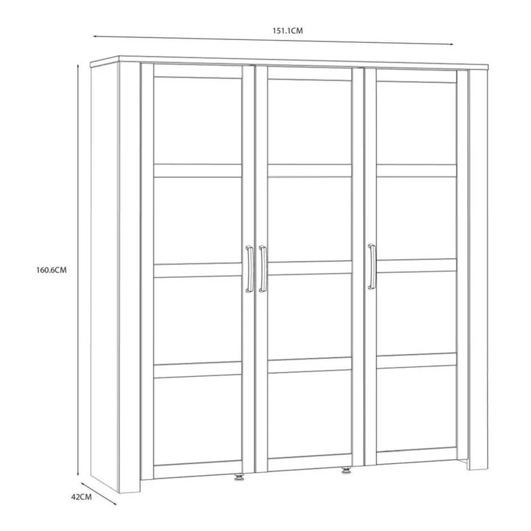 Clearance - Bohol Display Cabinet - 3 Door - Large - White - FSS17339