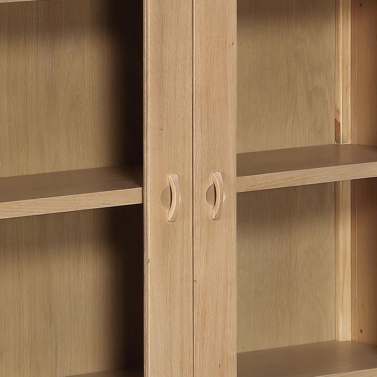 Cotswold Oak Glazed Display Cabinet - 2 Door - Low - Natural
