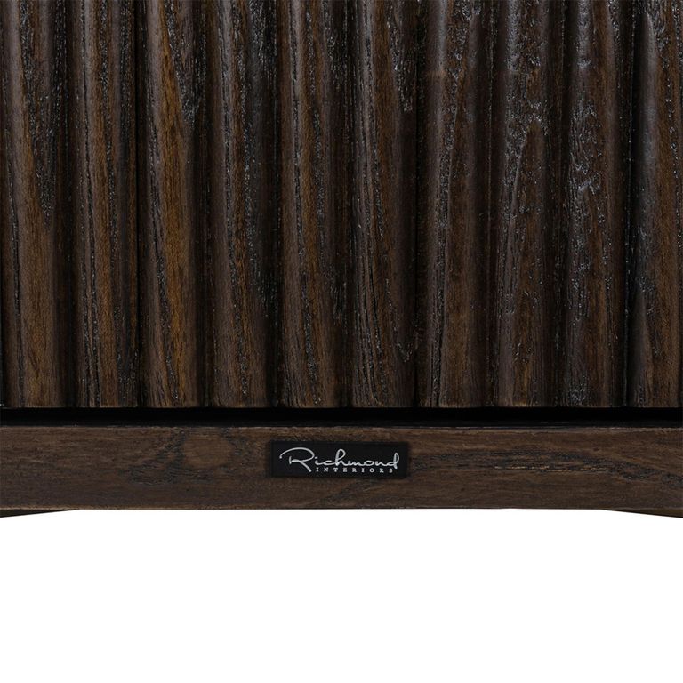 Luxor Brushed Brass Ribbed 1 Door Large Curved Cabinet