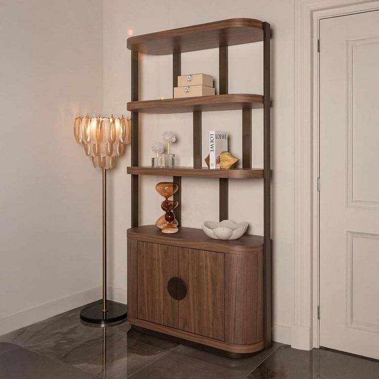 Windsor Curved Display Cabinet - 2 Door - Walnut - Wood