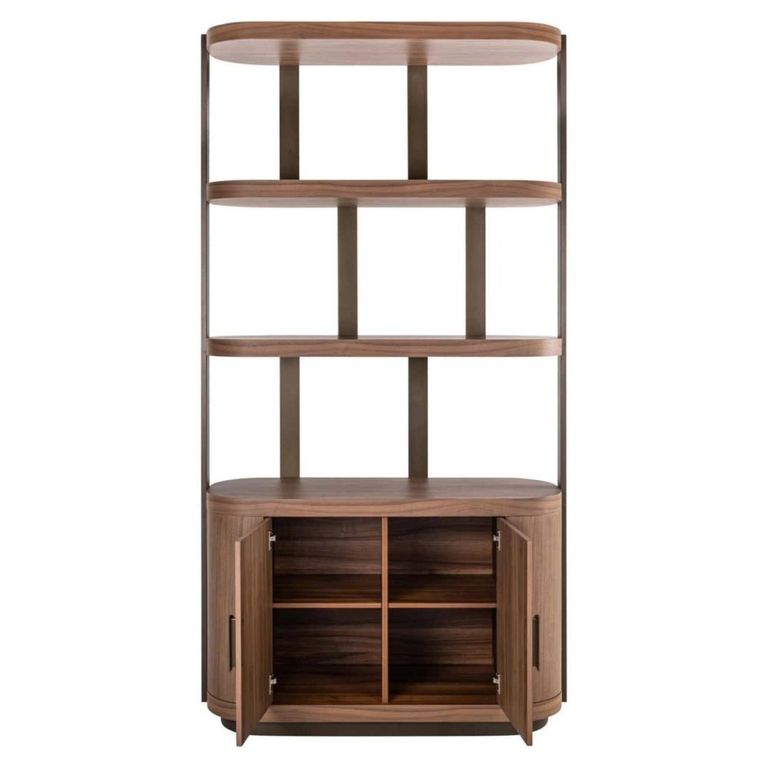 Windsor Curved Display Cabinet - 2 Door - Walnut - Wood