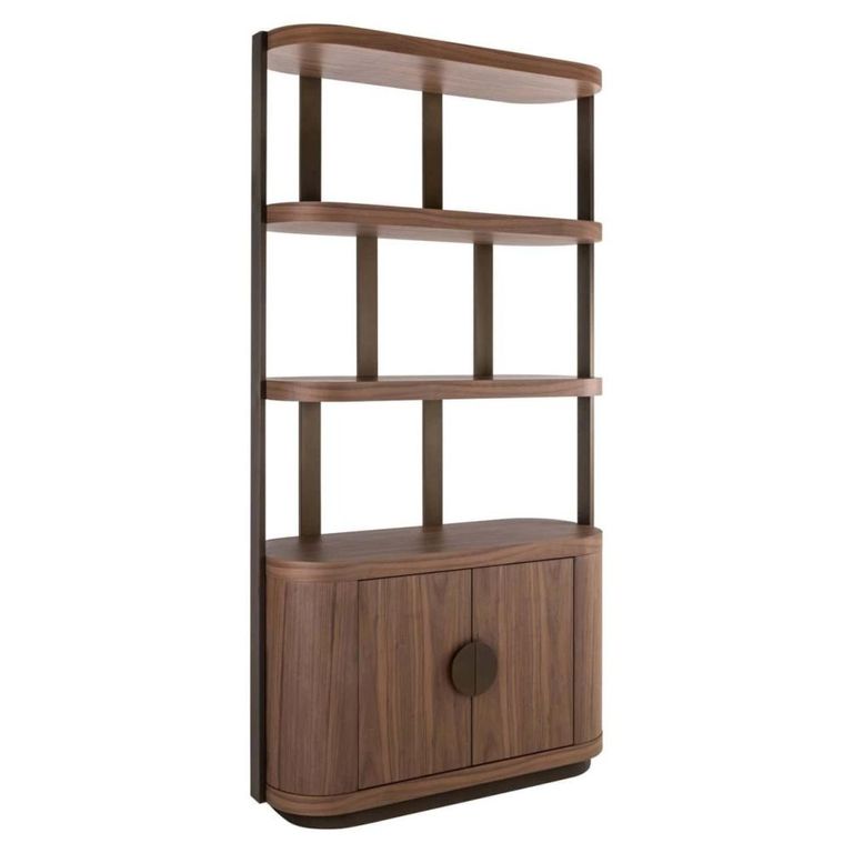 Windsor Curved Display Cabinet - 2 Door - Walnut - Wood