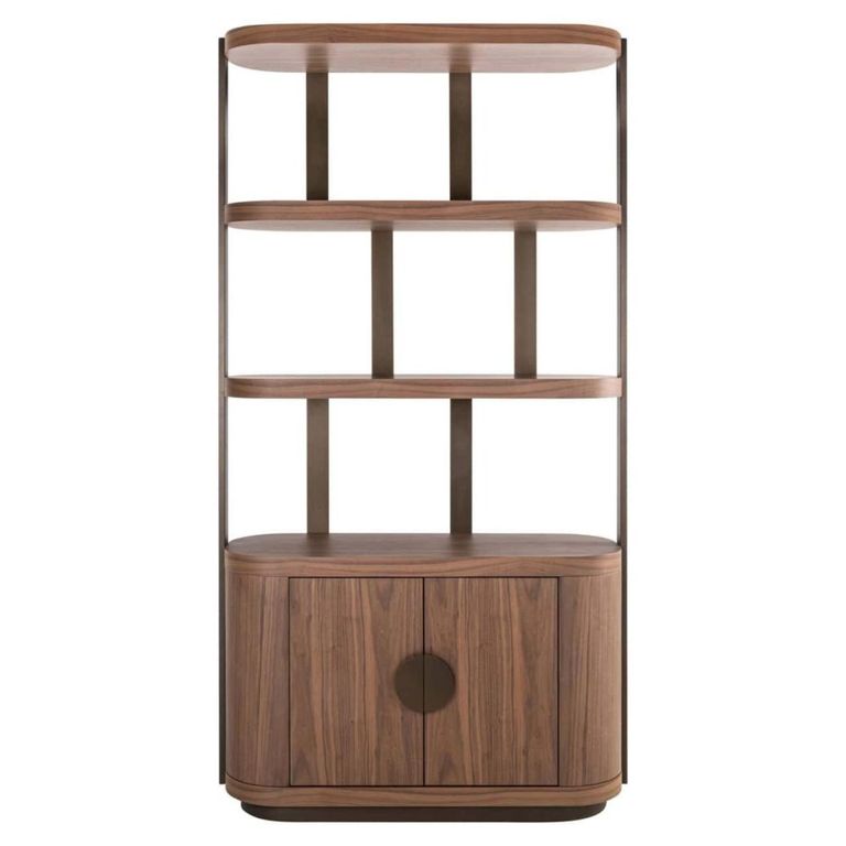 Windsor Curved Display Cabinet - 2 Door - Walnut - Wood
