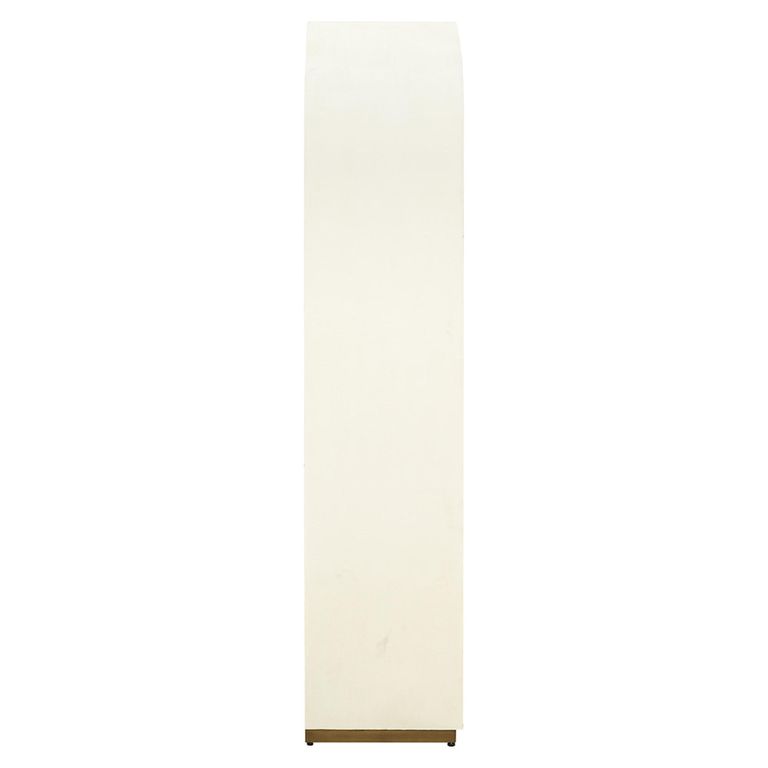 Tivoli Fluted Hall Cabinet - 2 Door - Arched - with Gold Trim - White - Ceramic