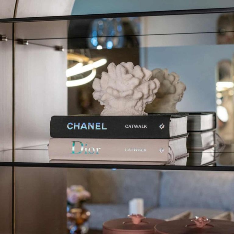 Bowic Display Cabinet - Arch - Brushed Gold - Glass and Metal