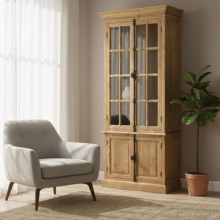 Banten Display Cabinet - 2 Door - Tall - Natural - Pine