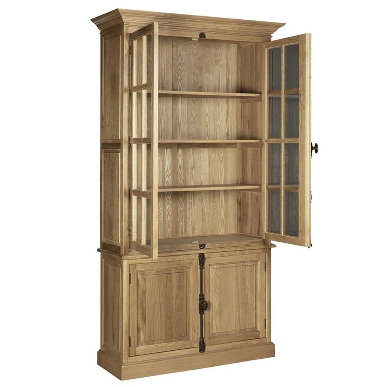 Lyon Display Cabinet - 2 Door - Tall - Grey Washed - Oak