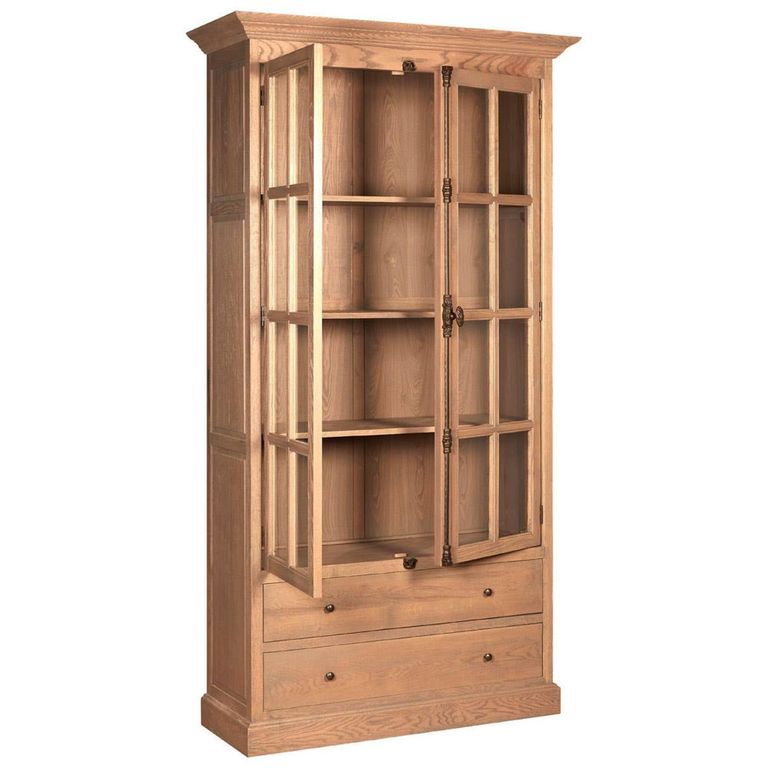 Lyon Display Cabinet - 2 Door - Tall - Natural - Oak