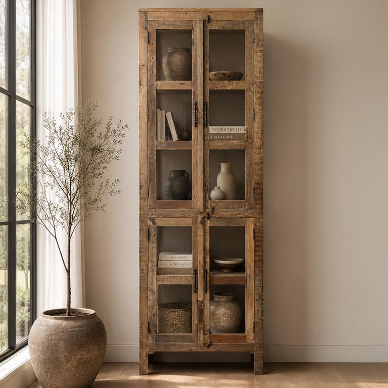 Bassano Display Cabinet - 2 Door - Natural - Wood