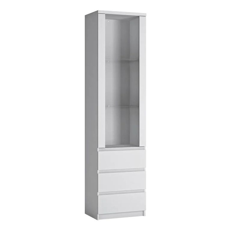 Clearance - Fribo Display Cabinet - 1 Door - Narrow - Glazed - White - FSS17400