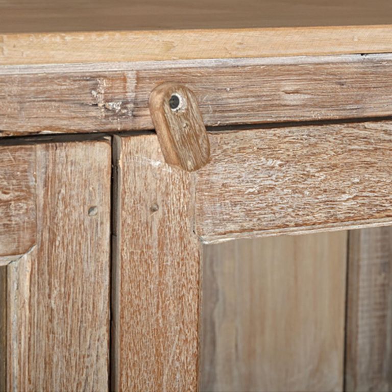 Arzana Display Cabinet - 2 Door - Natural Weathered - Glass and Wood