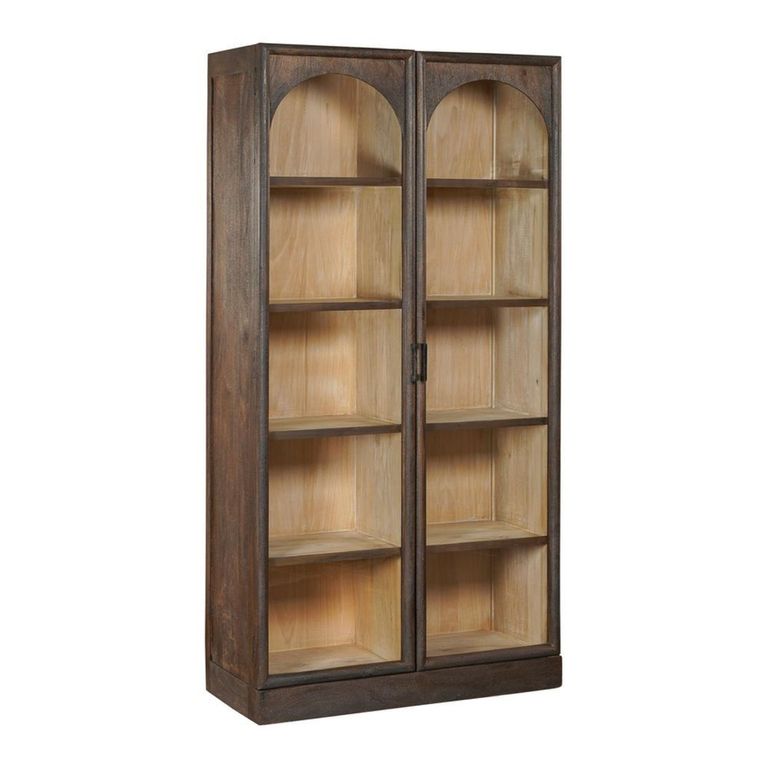 Beau Display Cabinet - Arch - 2 Door - Brown - Glass and Mango Wood