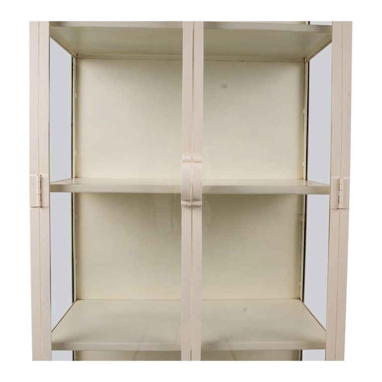 Display Cabinet - 2 Door - Cream - Glass and Metal