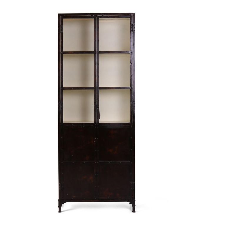 Zamora Display Cabinet - 2 Door - Dark Brown - Glass and Metal