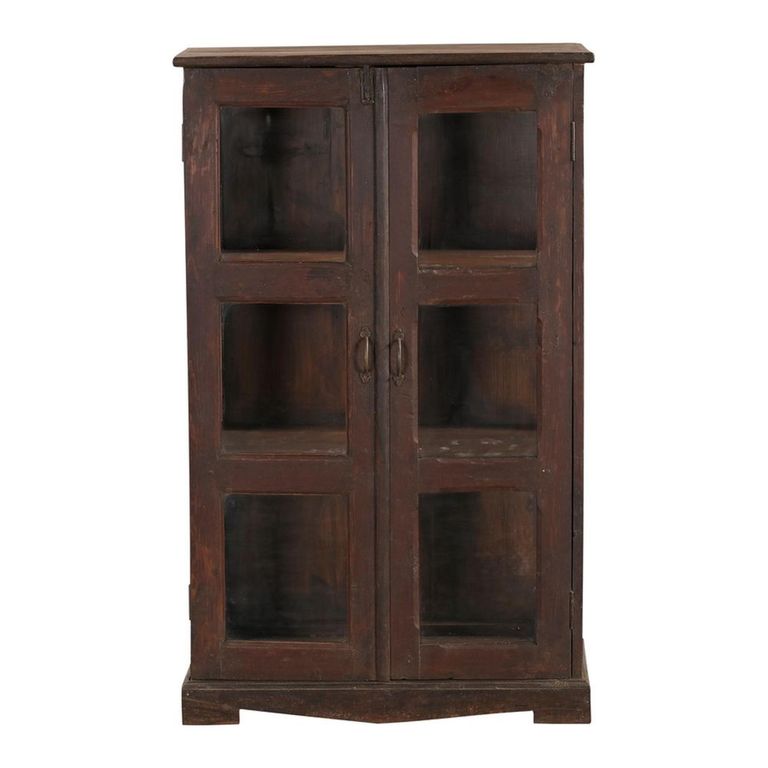 Display Cabinet - 2 Door - Brown - Glass and Wood