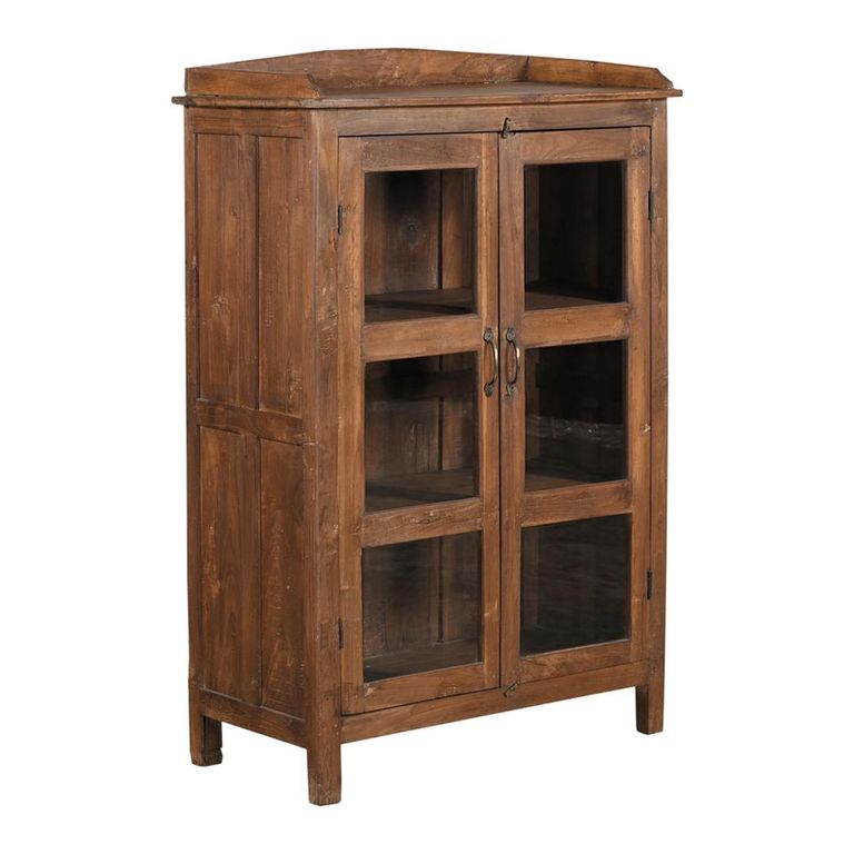 Display Cabinet - 2 Door - Rustic Natural - Glass and Wood