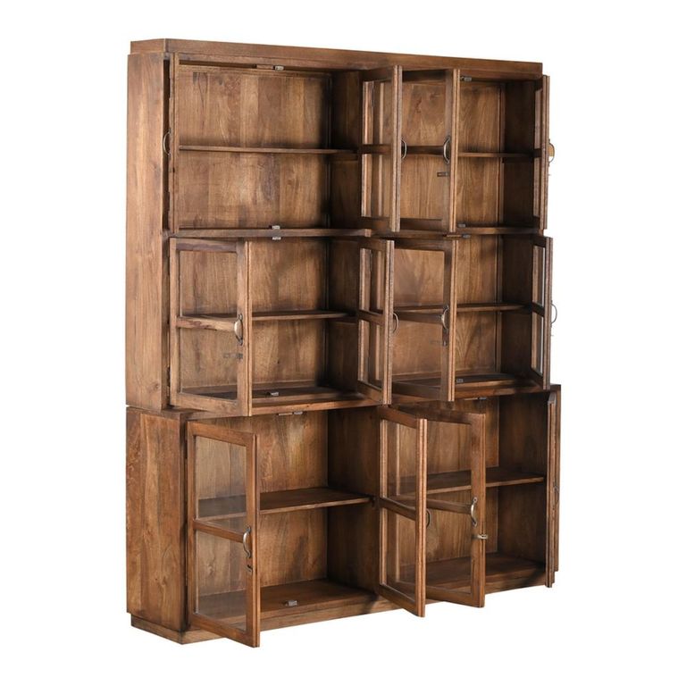 Display Cabinet - Multi-Door - Large - Brown - Glass and Wood