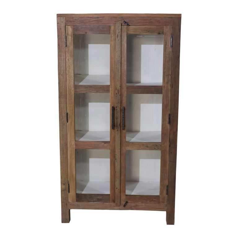 Unique One of a Kind - Bassano Display Cabinet - 2 Door - Brown - Glass and Wood