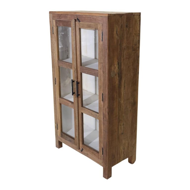 Unique One of a Kind - Bassano Display Cabinet - 2 Door - Brown - Glass and Wood