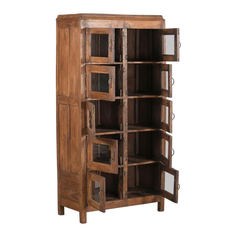 Unique One of a Kind - Display Cabinet - Multi Door - Rustic Natural - Glass and Wood