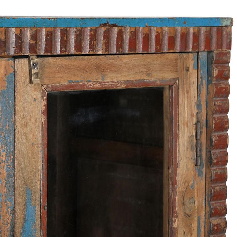 Unique One of a Kind - Handcrafted Display Cabinet - 2 Door - Natural - Glass and Reclaimed Wood