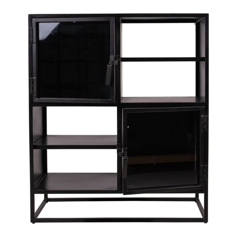 Dax Display Cabinet - 2 Door - Black - Glass and Metal