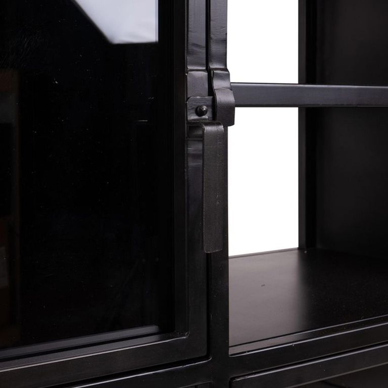 Dax Display Cabinet - 2 Door - Black - Glass and Metal