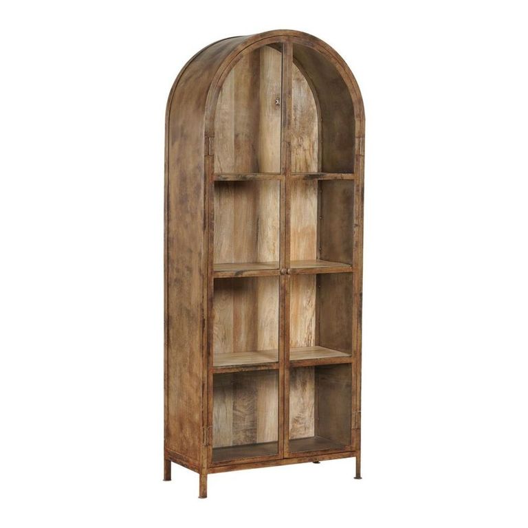 Girare Display Cabinet - Arch - 2 Door - Brown - Glass and Metal