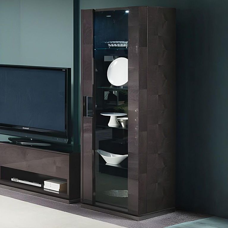 Heritage Display Cabinet - 1 Glass Door - Right - Dark Velvet Birch High Gloss
