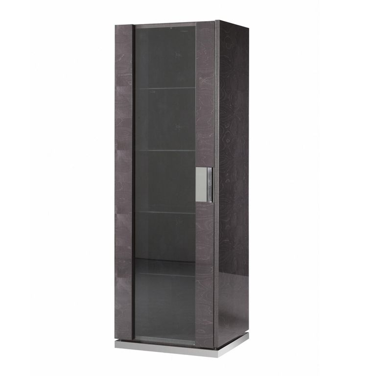 Heritage Display Cabinet - 1 Glass Door - Left - Dark Velvet Birch High Gloss