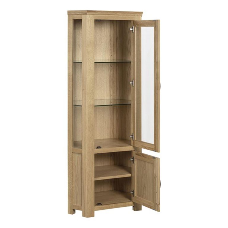 Treviso Oak Corner Display Unit - 2 Door