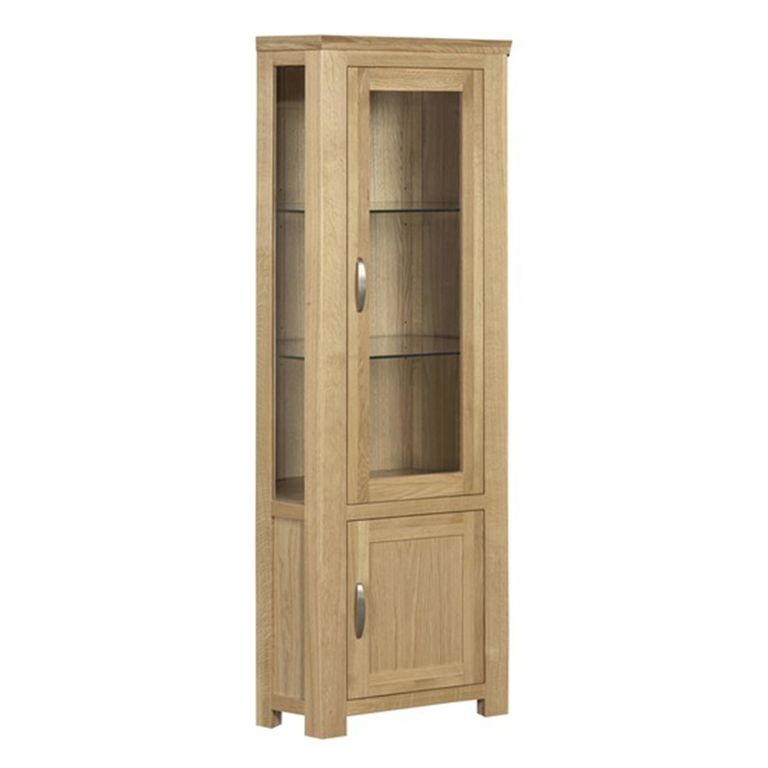 Treviso Oak Corner Display Unit - 2 Door