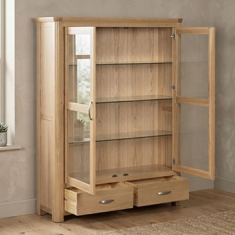 Treviso Oak Display Cabinet - Low - 2 Door